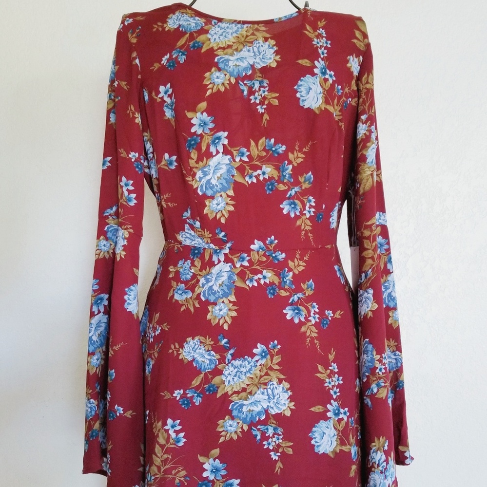 Bell sleeve floral dress